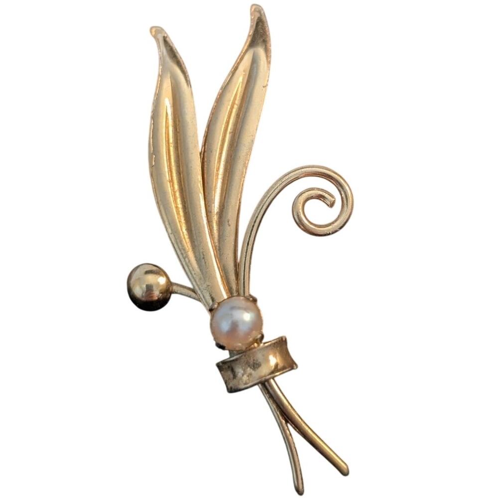 Vintage 40s-50s Winard Jewelry Co. 12K Gold Filled Pearl Brooch